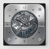 Zodiac ~ Scorpio ~ Celestial ~ Western Astrologie Quadratische Wanduhr (Vorderseite)