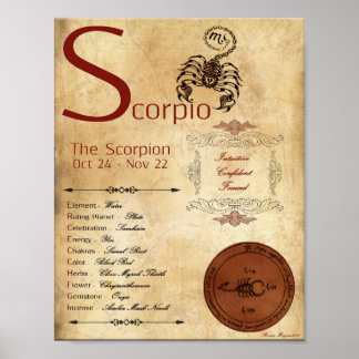 ZODIAC SCORPIO GeburtssignaturPOSTER Poster