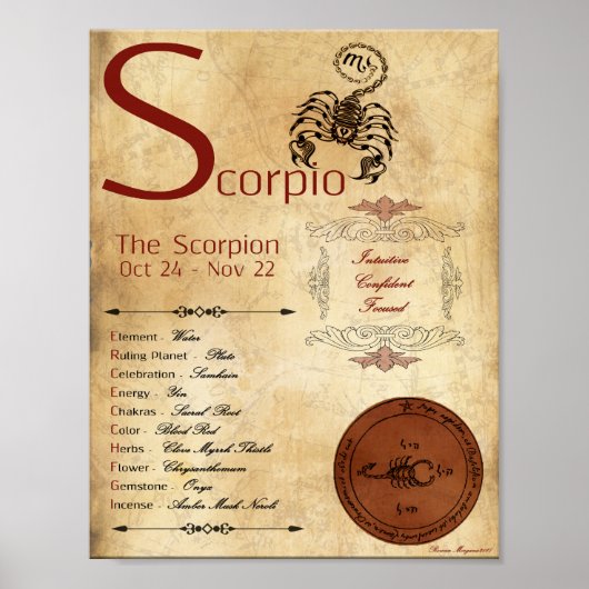 ZODIAC SCORPIO GeburtssignaturPOSTER Poster (Vorne)