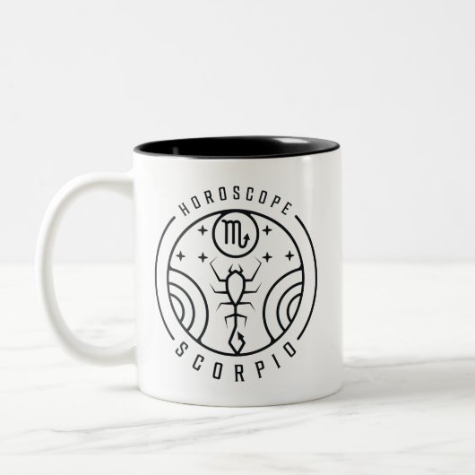 Zodiac SCORPIO Horoskop Design Zweifarbige Tasse (Links)