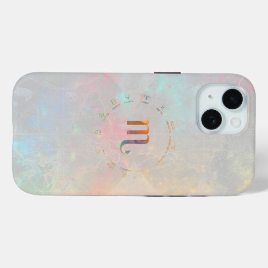 Zodiac Scorpio Map-White Design Case-Mate iPhone Hülle (Rückseite (Horizontal))