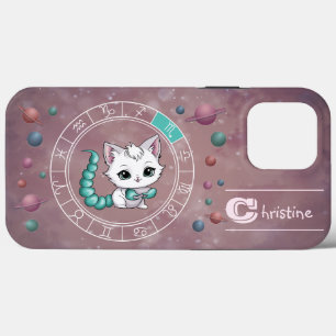 Zodiac Scorpio Niedlich Cat Wheel Planet Astrologi Case-Mate iPhone Hülle