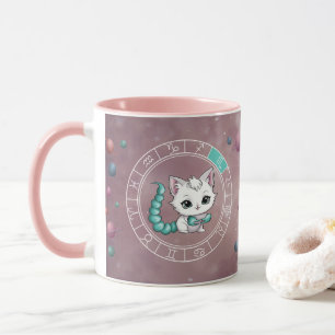 Zodiac Scorpio Niedlich Cat Wheel Planet Astrologi Tasse