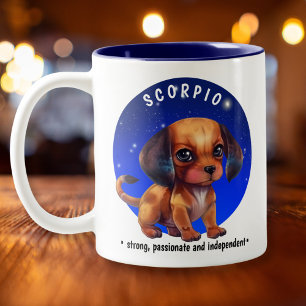 Zodiac Scorpio Niedlich Watercolor individuelle Na Zweifarbige Tasse