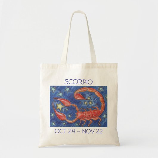 Zodiac Scorpio tote bag text Tragetasche (Vorne)