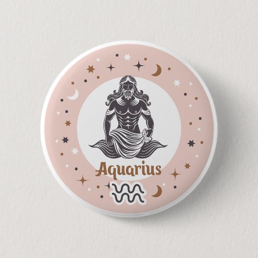 Zodiac Sign Aquarius Button (Vorderseite)