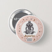 Zodiac Sign Aquarius Button (Vorne & Hinten)