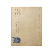 Zodiac Sign Aquarius + Celestial Cat Notepad Notizblock (Rotiert)