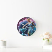 Zodiac Sign Aquarius Der Wasserträger | Göttin Runde Wanduhr (Zuhause)