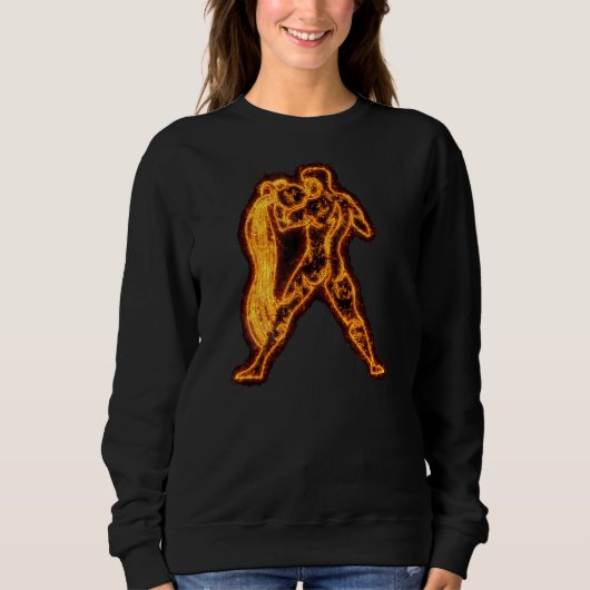 Zodiac Sign Aquarius Feuer für Astrologie Sweatshirt (Vorderseite)