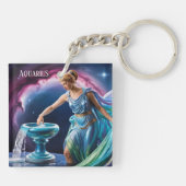 Zodiac Sign Aquarius Goddess Schlüsselanhänger (Rückseite)