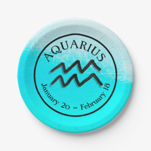 Zodiac Sign Aquarius Horoskop Astrologie Party Pappteller