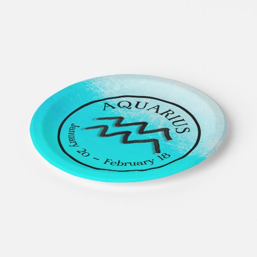 Zodiac Sign Aquarius Horoskop Astrologie Party Pappteller (Schrägansicht)