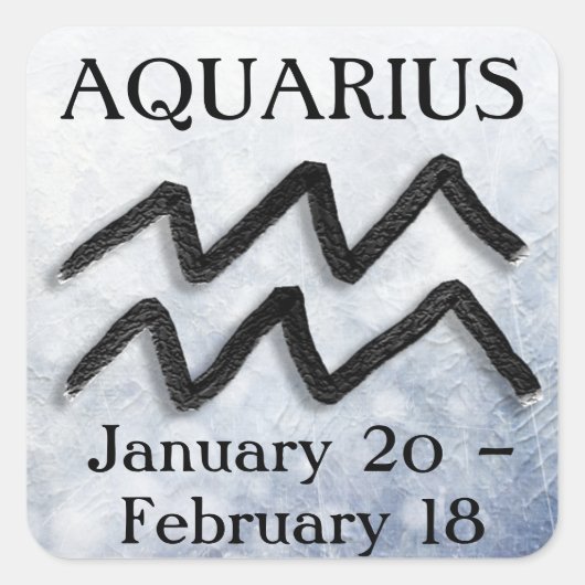 Zodiac Sign Aquarius Horoskop Astrologie Quadratischer Aufkleber (Vorderseite)
