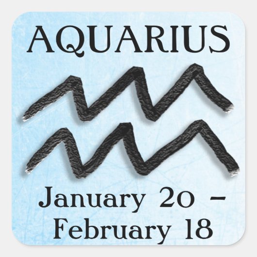 Zodiac Sign Aquarius Horoskop Astrologie Quadratischer Aufkleber (Vorderseite)