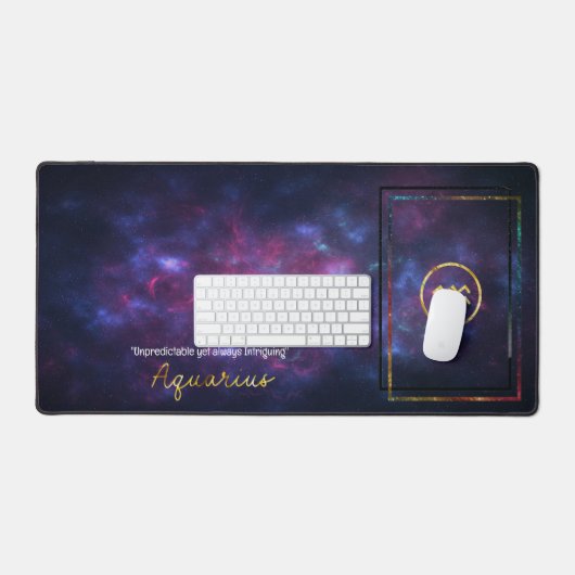 Zodiac Sign Aquarius Nebula Galaxy Mouse Pad Schreibtischunterlage (Tastatur & Maus)