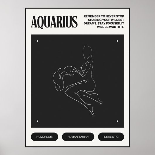 Zodiac Sign Aquarius Poster (Vorne)