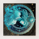 Zodiac Sign Aquarius Puzzle, 20"x20" 676 Stk. Puzzle (Horizontal)