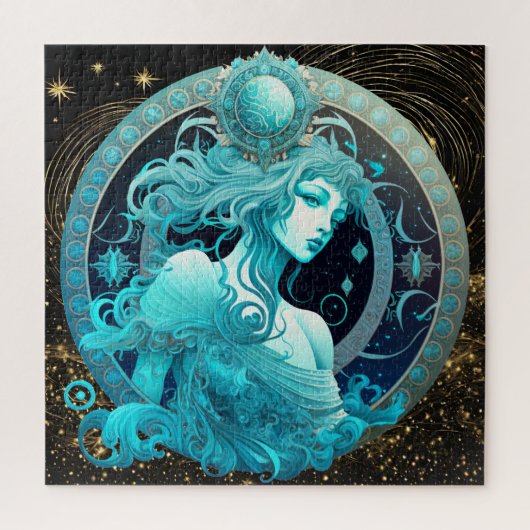 Zodiac Sign Aquarius Puzzle, 20"x20" 676 Stk. Puzzle (Vertikal)