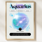Zodiac Sign Aquarius Quote Air Element Poster