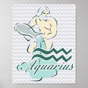 Zodiac Sign Aquarius Symbol Poster