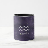 Zodiac Sign Aquarius Wasserfarbe Anpassbare Tasse (Zentrum)