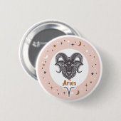 Zodiac Sign Aries Button (Vorne & Hinten)