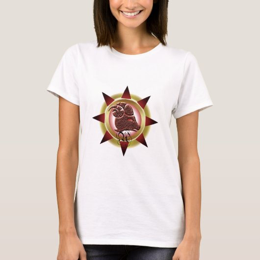 Zodiac Sign Aries Design T-Shirt (Vorderseite)