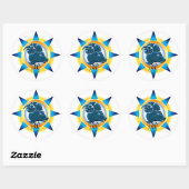 Zodiac Sign Aries Designgeschenk Runder Aufkleber (Blatt)