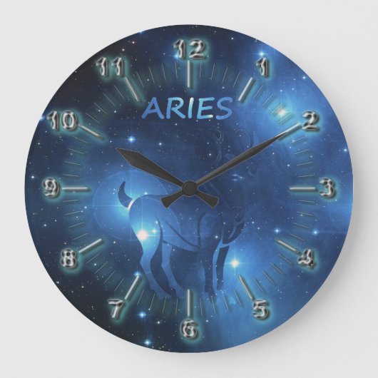 Zodiac sign Aries Große Wanduhr (Vorderseite)