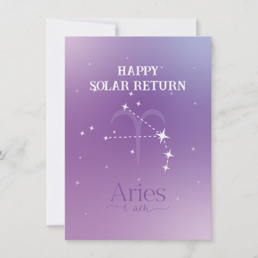 Zodiac Sign Aries Lavender Flat Card (Vorderseite)