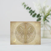 Zodiac Sign Aries Postkarte (Stehend Vorderseite)