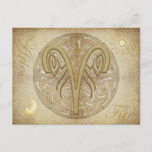 Zodiac Sign Aries Postkarte (Vorderseite)