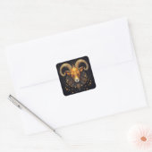 Zodiac Sign Aries Ram Steampunk Quadratischer Aufkleber (Umschlag)