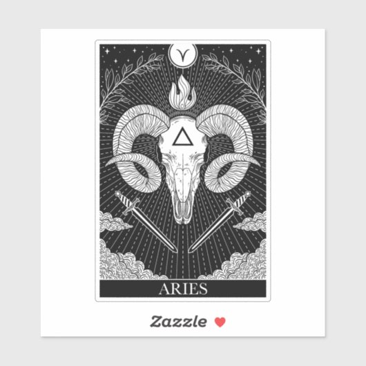 Zodiac sign Aries Tarot Aufkleber (Blatt)