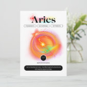 Zodiac Sign ARIES Zitat | Elementfeuer Einladung (Stehend Vorderseite)