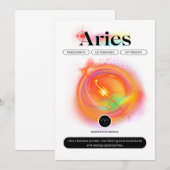 Zodiac Sign ARIES Zitat | Elementfeuer Einladung (Vorne/Hinten)