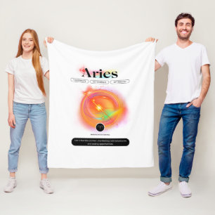 Zodiac Sign ARIES Zitat   Elementfeuer Fleecedecke