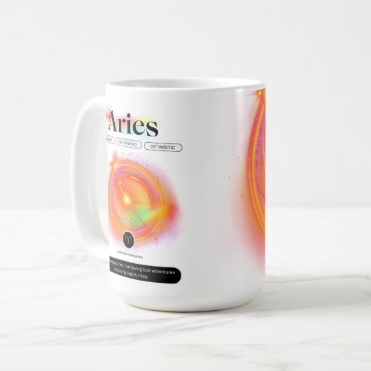Zodiac Sign ARIES Zitat | Elementfeuer Kaffeetasse (Vorderseite Links)