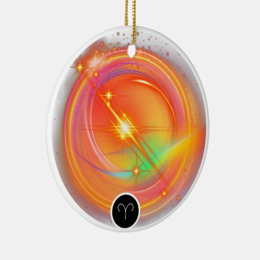 Zodiac Sign ARIES Zitat | Elementfeuer Keramik Ornament (Rechts)