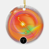 Zodiac Sign ARIES Zitat | Elementfeuer Keramik Ornament (Vorne)