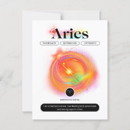 Zodiac Sign ARIES Zitat | Elementfeuer Postkarte