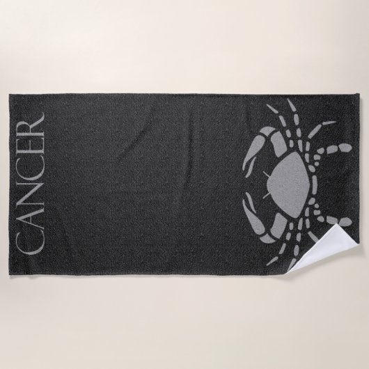 Zodiac Sign Black and Gray Crab Star Signature Can Strandtuch (Vorderseite)
