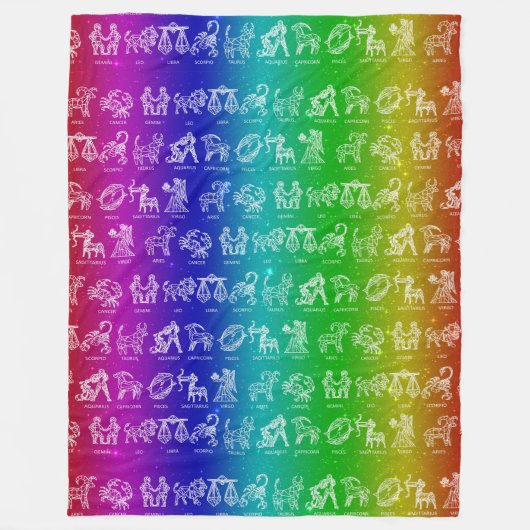Zodiac Sign Blanket (Rainbow Smooth Fade) Fleecedecke (Vorderseite)
