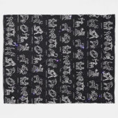 Zodiac Sign Blanket (schwarz) Fleecedecke (Vorderseite (Horizontal))
