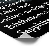 Zodiac Sign Bull Symbol Taurus Astrologie Poster (Ecke)