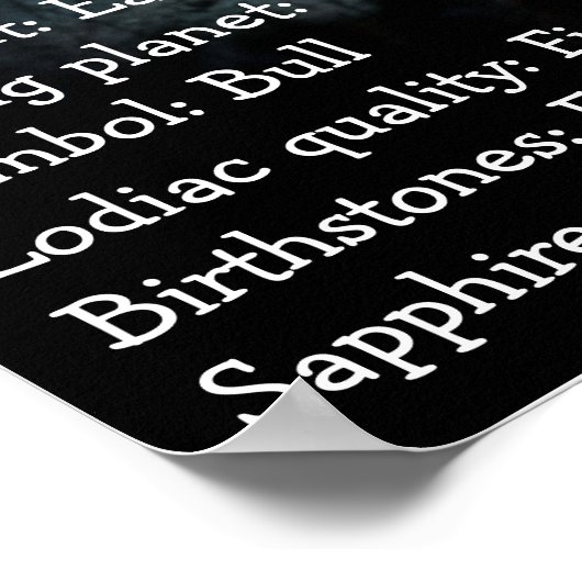 Zodiac Sign Bull Symbol Taurus Astrologie Poster (Ecke)