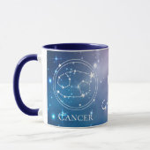 Zodiac Sign CANCER Lila Blue Name Monogram Tasse (Links)