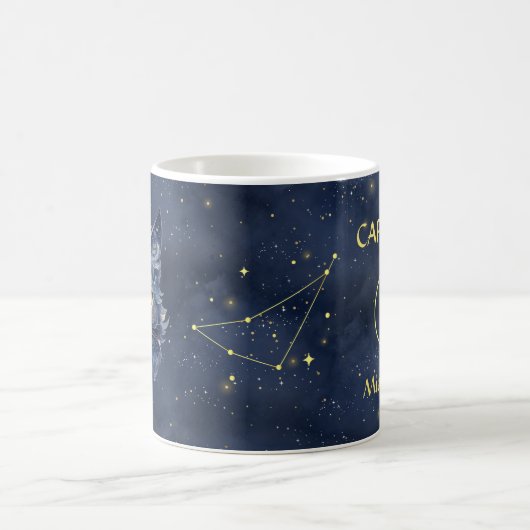 Zodiac Sign Capricorn & Celestial Cat Tasse (Mittel)