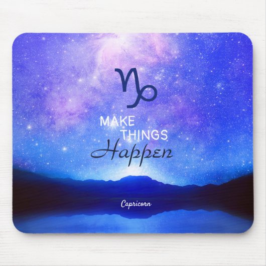 Zodiac Sign Capricorn Dreamy Star Sky Quote Cereal Mousepad (Vorne)